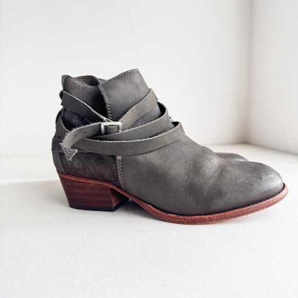 H Hudson London Grey Classic Leather Booties 40 - Picture 7 of 11